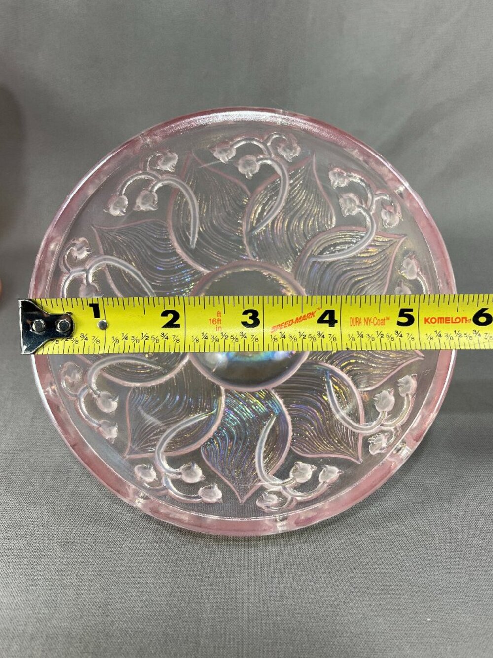 Vtg Fenton Lily Of The Valley Art Glass Pink Opalescent Carnival Iridescent Lid - Picture 16 of 16